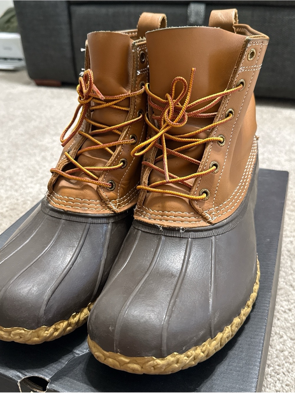 L.L. Bean Brown and Dark Brown Duck Boots